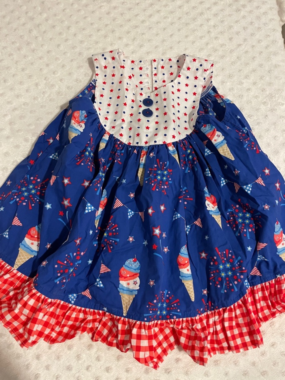 Eleanor Rose Blue Red White Ice Cream Fireworks Summer Dress